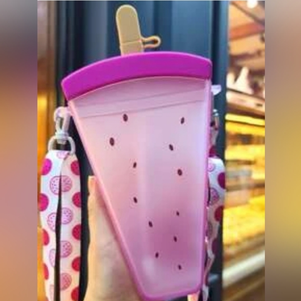 Large Capacity Cute Water Bottle with Strap and Straw Reusable